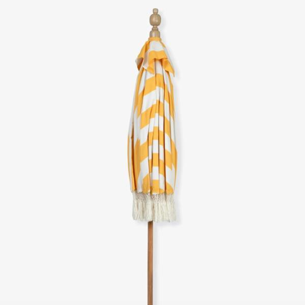 Abode Home & Gifts Sunningdale Yellow Striped Teak Parasol
