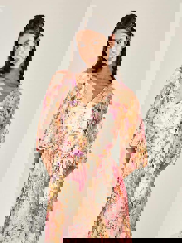 GWD Delphine Floral Print Midi Dress