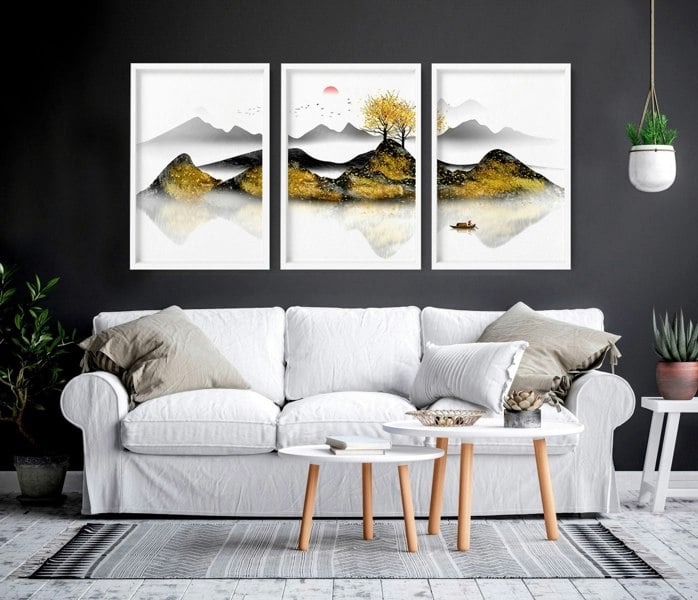 Japandi wall art | set of 3 framed wall art