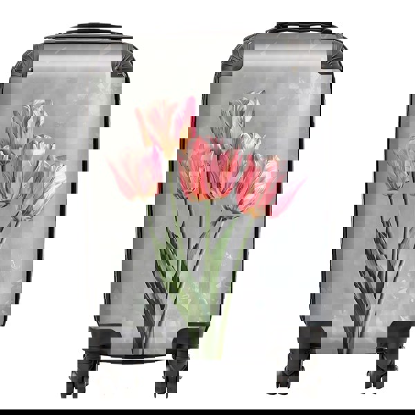 Warren Reed Painted Pink Tulips Suitcase