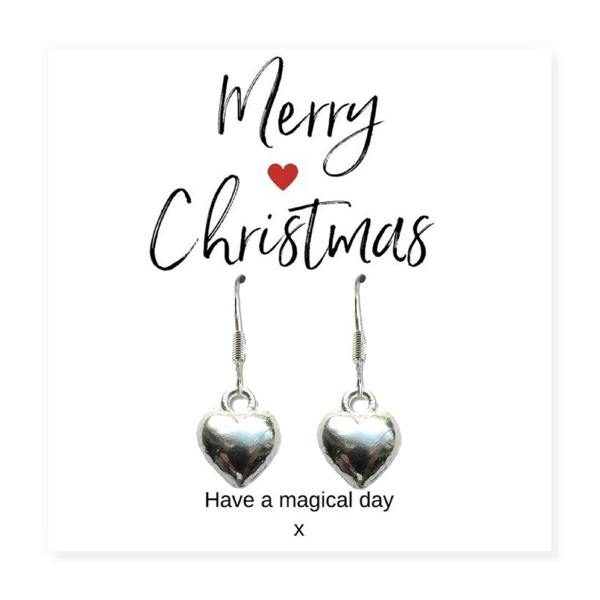 Aye Do Gifts Merry Christmas Gift Hamper Silver Heart Drop Earrings & Jewellery Box