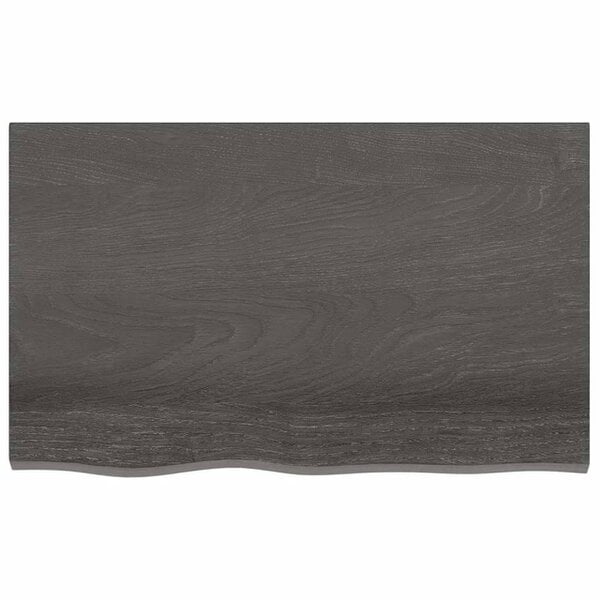 Berkfield Table Top Dark Grey 80x50x2 cm Treated Solid Wood Oak