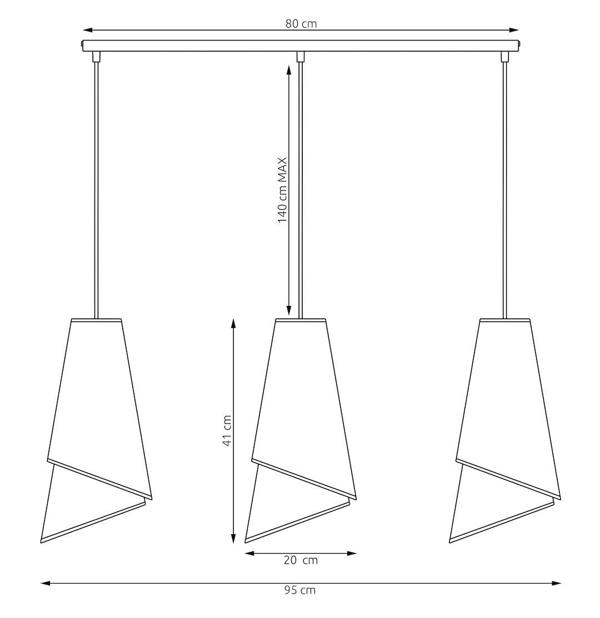 Emibig MODA Pendant Lamp 3 x E27 Beige / Rattan