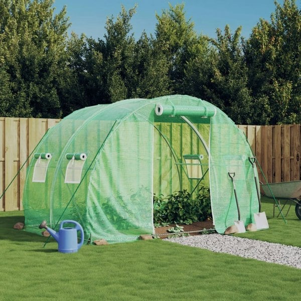Berkfield Greenhouse with Steel Frame Green 6 m�__ 3x2x2 m