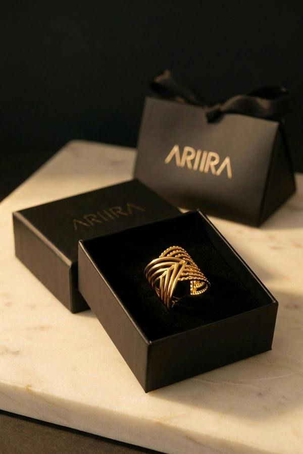 ARIIRA Avalon Gold Tone Geometric Multi Layer