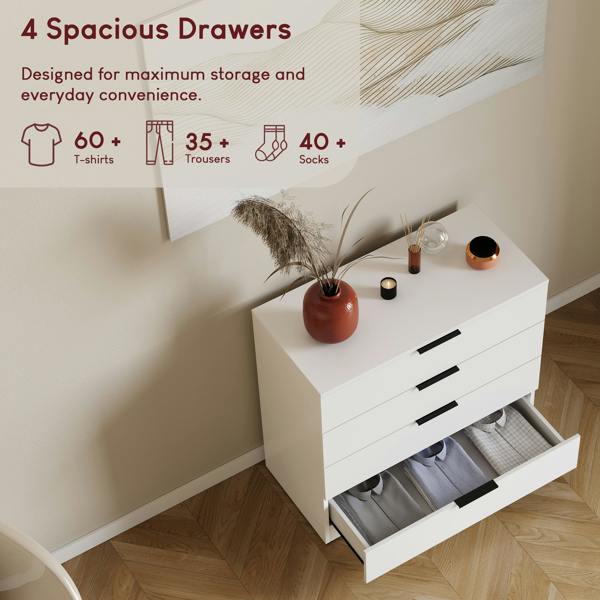 Vida Designs Trega 4 Drawer Chest, Black