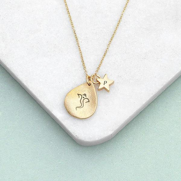 Personalised Diwali Petal Ganesh Gold Necklace - main product image