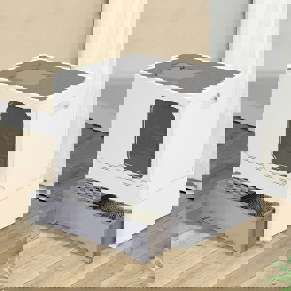 Anti Splash Enclosed Cat Litter Box Living and Home