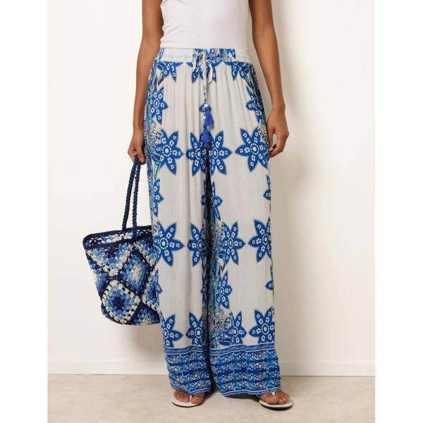 Blue Vanilla Paisley Floral Wide Leg Printed Trousers