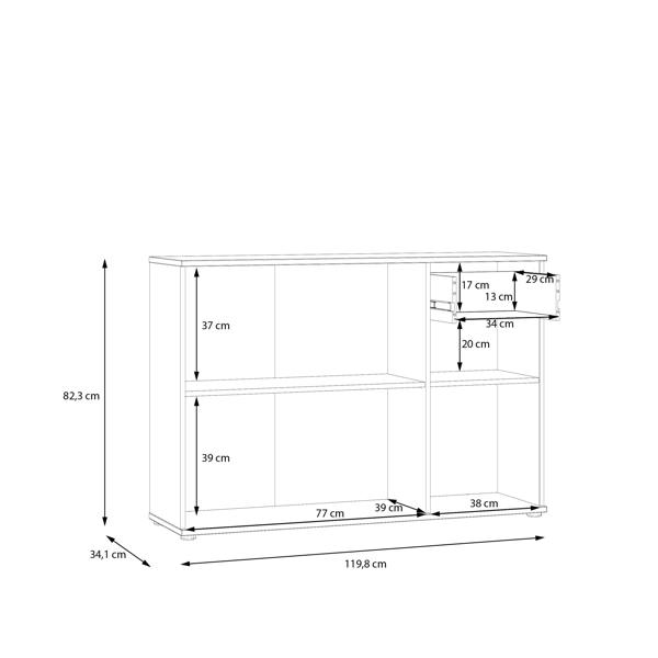 Furniture To Go Ganymede Wide 3 Door Cupboard with Drawer in Light Grey