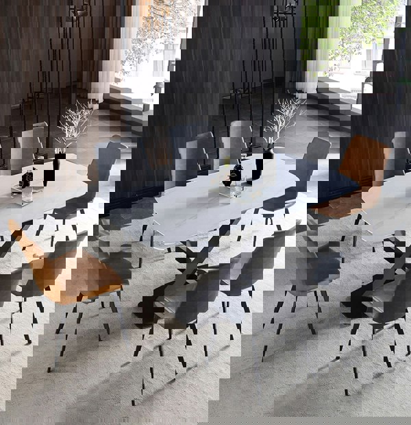 Sanders Dining Table, Sintered Stone, Grey 160cm, Clearance-Weilai Concept-Weilai Concept