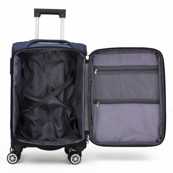 Infinity Luggage Soft Cabin Suitcase 36.5 x 23.5 x 58 cm Nylon 900D Suitable Integrated Lock for Easyjet, Ryanair, Wizzair