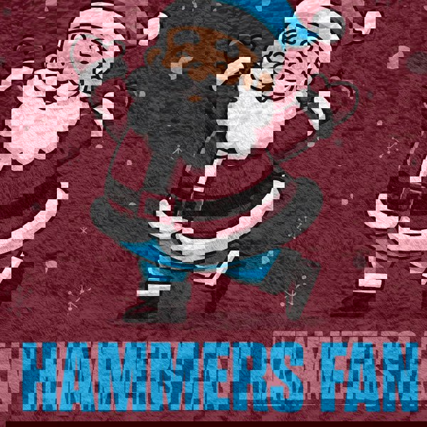 BritishmadeGifts Santa is a Hammers Football Fan - Luxury Fleece Blanket 150cm X 150cm