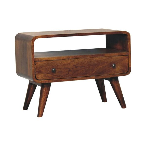 Wyld Haus Olbia Small Chestnut Mango Wood Curved TV Media Unit