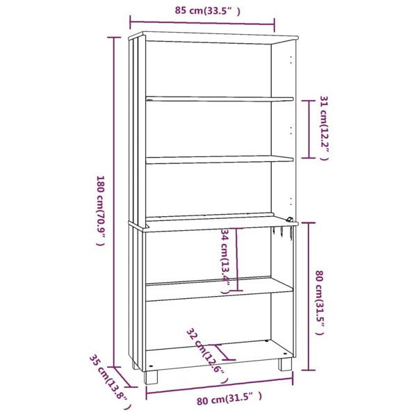 Berkfield Highboard HAMAR Solid Wood Pine Light Grey