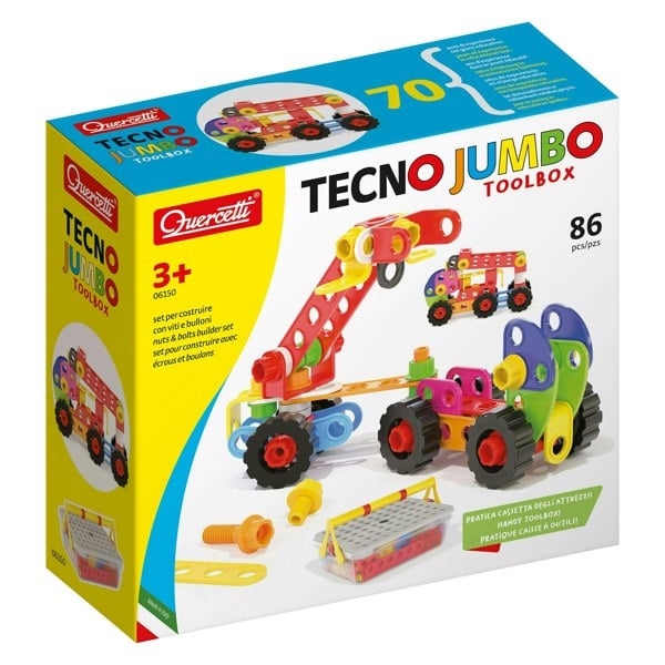 Quercetti Techno Jumbo Toolbox - 86 Pieces