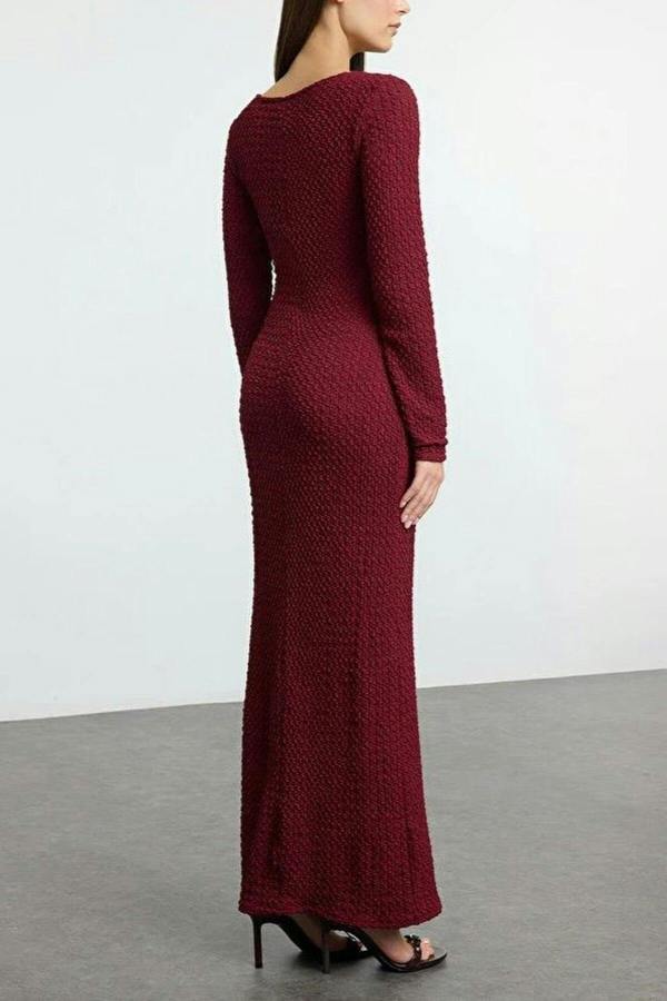 WOVCOR Textured Maxi Knit Dress