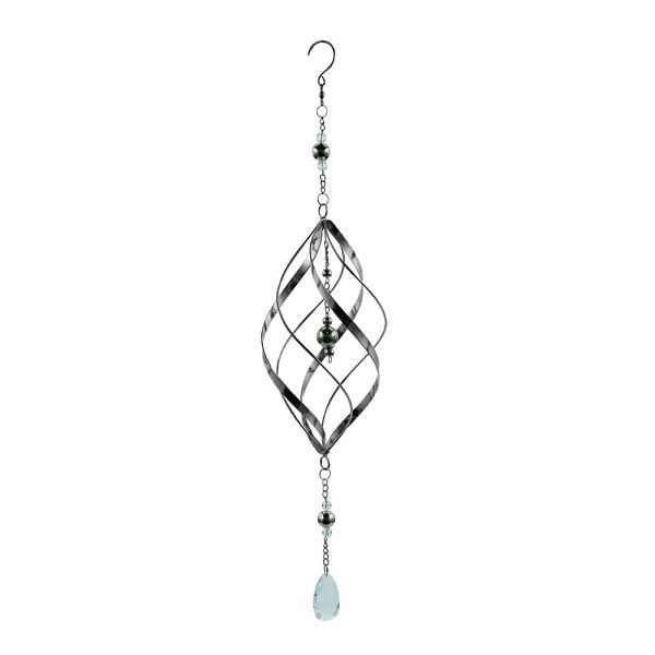 EDH Door Hardware Single Stainless Steel Spiral Spinner – 58cm x 13.5cm x 13.5cm | Elegant Garden Wind Spinner | Durable Outdoor Décor
