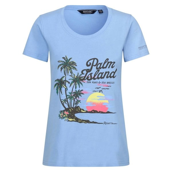 Regatta Women's Filandra VIII Palm Tree T-Shirt - Hydrangea Blue