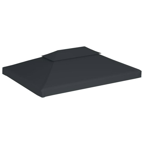 Berkfield 2-Tier Gazebo Top Cover 310 g/må_ 4x3 m Anthracite