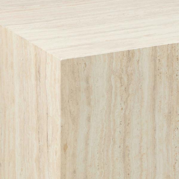 Wyld Haus Set of 2 Munkebo Light Travertine Marble Square Coffee Tables Light