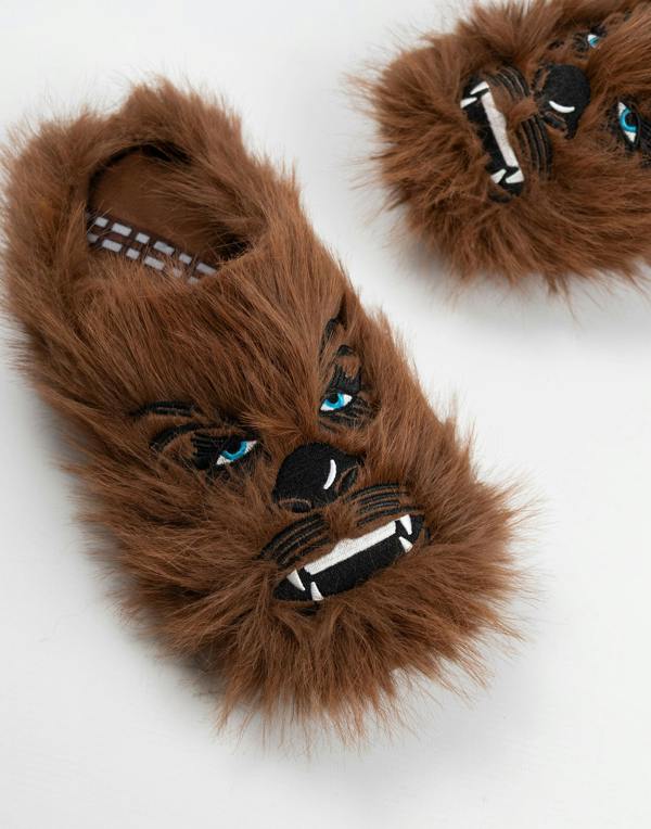 Star Wars Mens Brown Chewbacca Mule Slippers