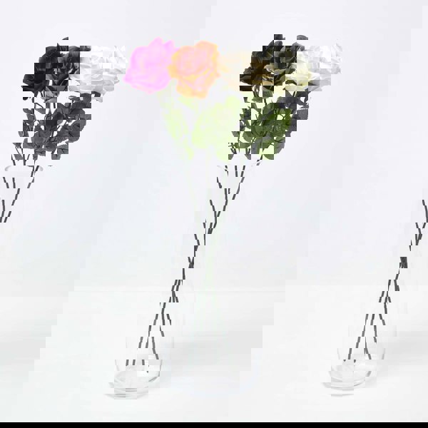 HOMESCAPES Set of 4 Artificial Autumn Rose Stems