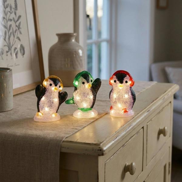 Garden Greatness LED Outdoor Penguin Figurines Set of 3