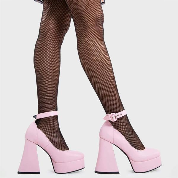 Lamoda Last Flight Pink Platform Heels Stylish Trendy High Fashion Footwear UK3