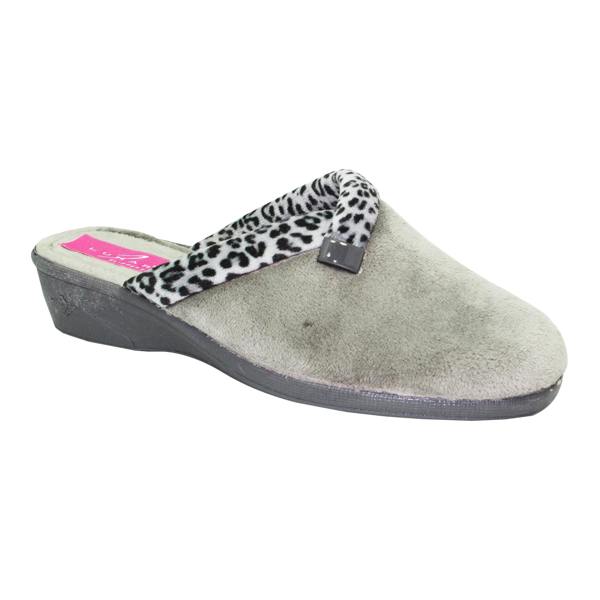 Lunar Womens/Ladies Michelle Slippers - Grey - 