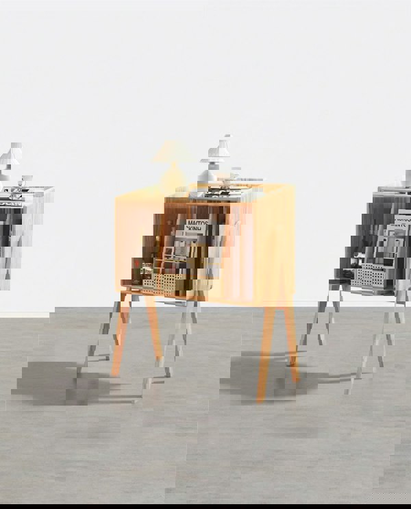 Calvin Side Table with Mini Book Storage - shoe cabinet shoe rack