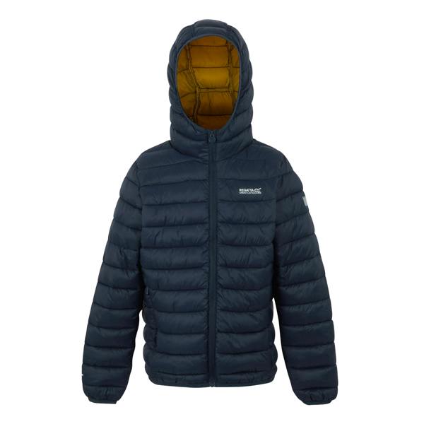 Regatta Childrens/Kids Marizion Hooded Padded Jacket - Navy/Gold - 