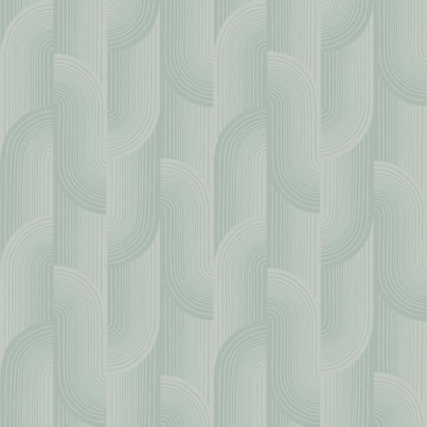 Grandeco Boutique Romaine Art Deco Luxury Weight Embossed Wallpaper, Sea Green