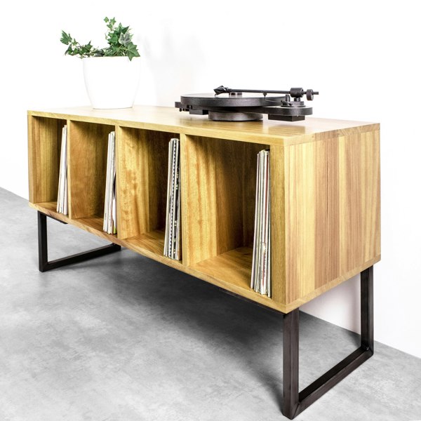 The Urban Editions Condor Vinyl Storage Cabinet On Minimalist Square legs