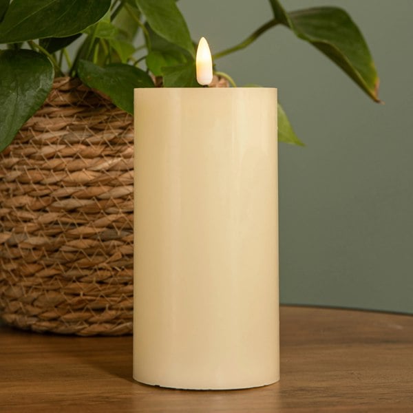 Samuel Alexander 7.5cm x 15cm Cream Wax Melted Pool Effect Candle with Timer Function and Warm White LED