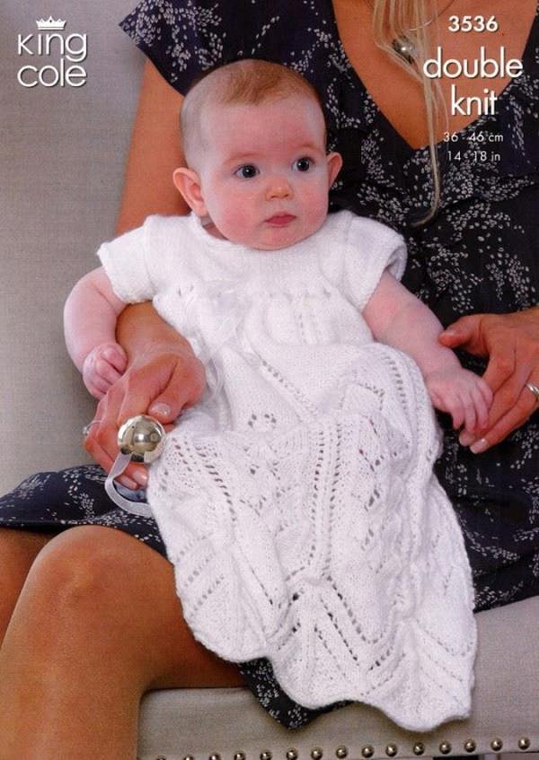 King Cole Comfort Knitting Pattern 3536, Dresses, Ponchos, Cardigans for Baby, 14 - 18 Inches - Advanced