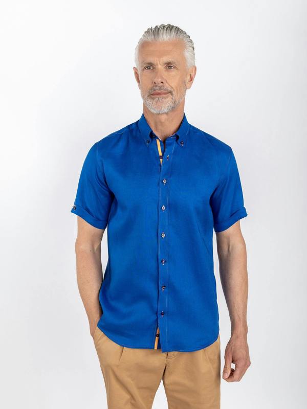 PURE LINEN SUMMER SHORT SLEEVE SHIRT - Claudio Lugli Shirts