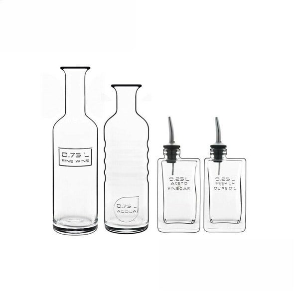 Luigi Bormioli: Optima Wine, Water, Olive Oil & Vinegar Decanters - 4 Pack