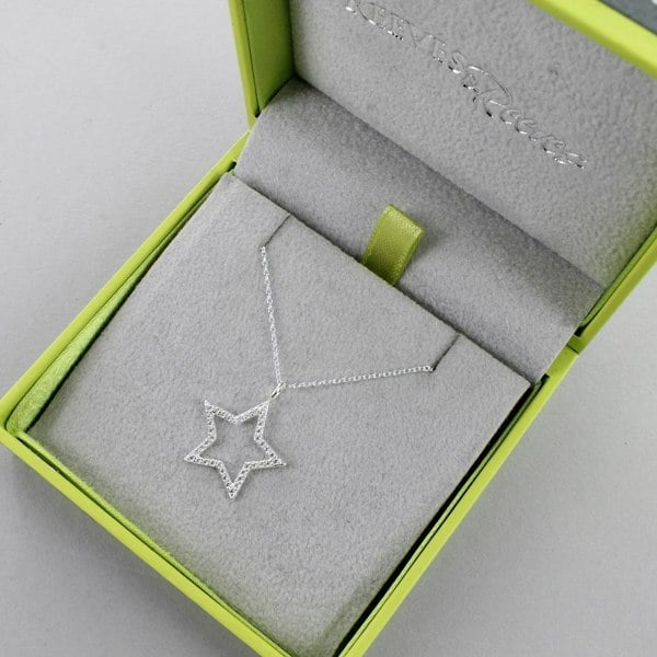 Silhouette Star Pave Necklace