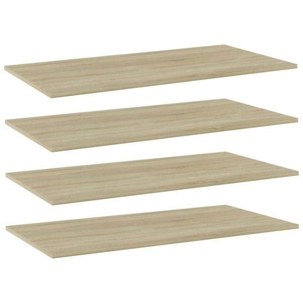Berkfield Bookshelf Boards 4 pcs Sonoma Oak 80x20x1.5 cm Engineered Wood