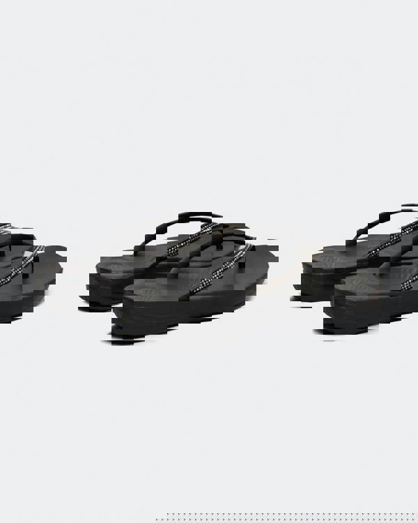 Fitflop IQushion Sparkle Womens Flip-Flop - Black 001 - CHO - Designer Womens Sandals