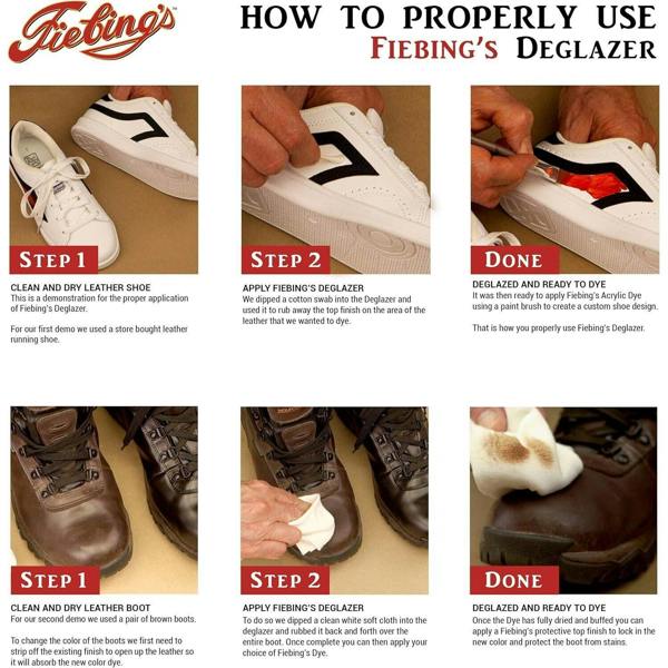 Fiebing's Leather Preparer & Deglazer - Finish Remover for Painting Prep 4oz
