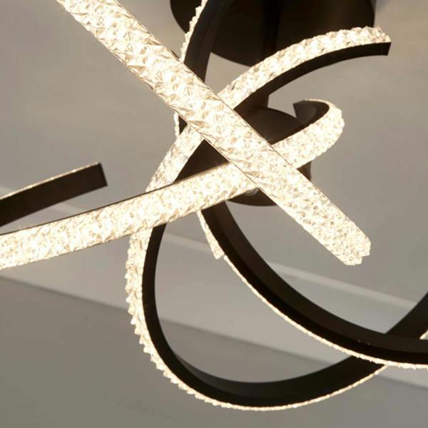 Pagazzi Lighting Wills Black LED Semi-Flush Ceiling Light