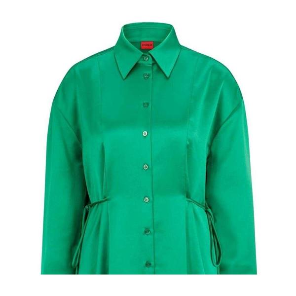 Hugo Womens/Ladies Keleste Satin Mini Shirt Dress - Green - 