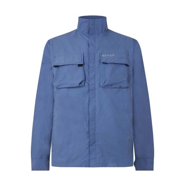 Nicce Mens Statlo Nylon Overshirt - Blue - 