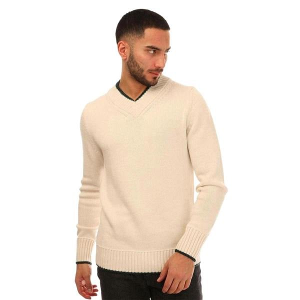 Boss Mens Marzio Virgin Wool Sweater Top - White - 