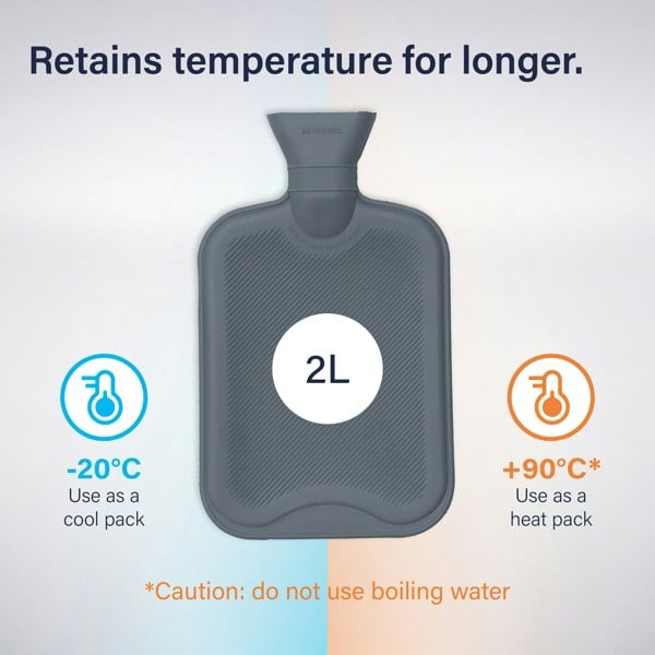 ChilliPak Hot Water Bottle with Sherpa Fleece Cover - 2 Litre - Gincident