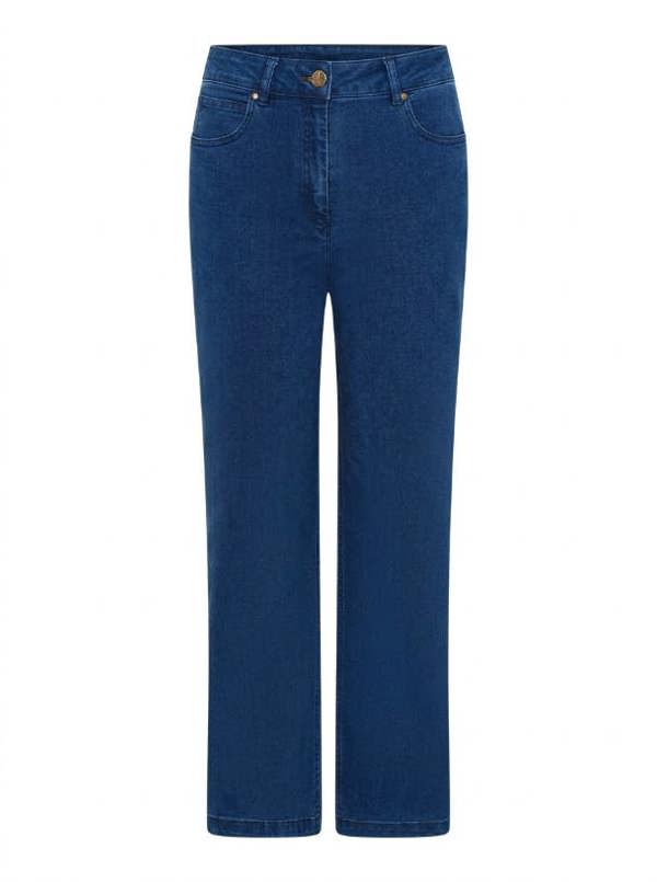 PennyPlain 5 Pocket Wide Leg Denim - Blue Wash