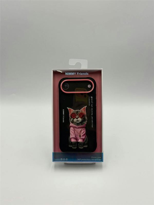 Nimmy Friends Nimmy Glasses Cool Cat Case with MagSafe for iPhone 17 Air 6.5" Black Pink - N-YJ-IP17-AIR-018