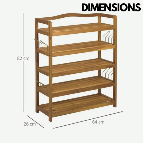 Rafaelo Mobilia 5 Tier Shoe Rack Bamboo